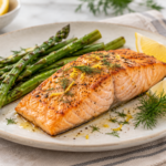 Salmón al limón y eneldo cocinado en freidora de aire