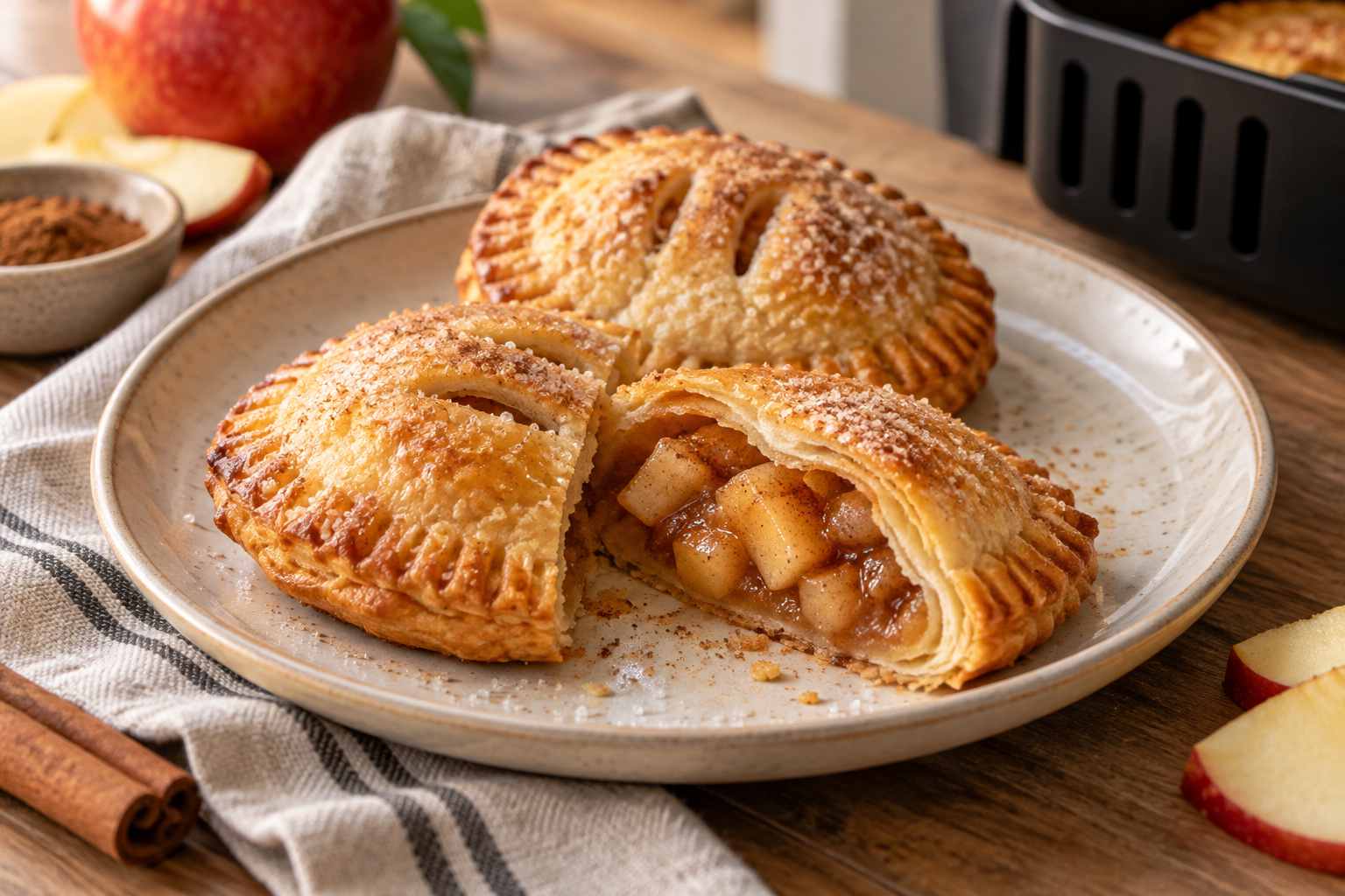 Empanadillas de manzana y canela en freidora de aire