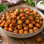 Garbanzos tostados y crujientes en freidora de aire